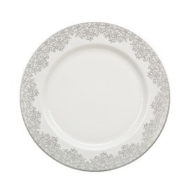 Denby 359010005 Dinner Plate, Cream/Silver