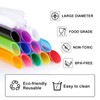 Angled Tips, 12 Pcs Wide Reusable Bubble Tea Straws with