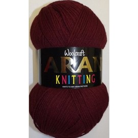 Aran 400g with Wool,Woolcraft Yarn, 30 Colour's (Burgandy)