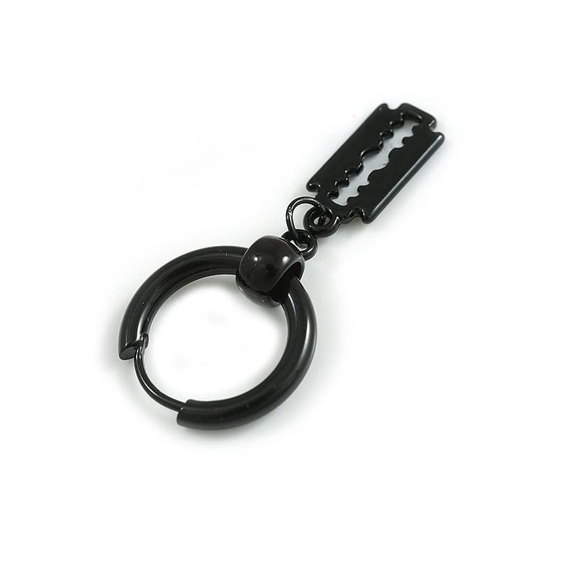 1Pcs Single Dangle Razor Blade Charm Hoop Huggie Earring for