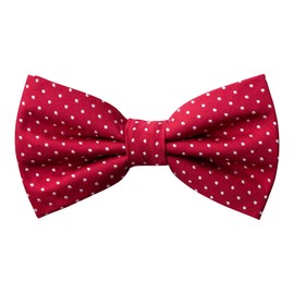 GoTie Men's Dotted Bowtie - Bow Ties Ready to Wear - Pretied Adjustable Ties for Short or Tall Men - Crimson Dotted