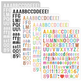 3744 PCS Letter Stickers Small 1/2 inch, 24 Sheets Alphabet Stickers 0.5 inch Vinyl Self-Adhesive Number Alphabet Stickers, Black Stickers ABC Letter for DIY Decals Sign,Notebook, Classroom Decor
