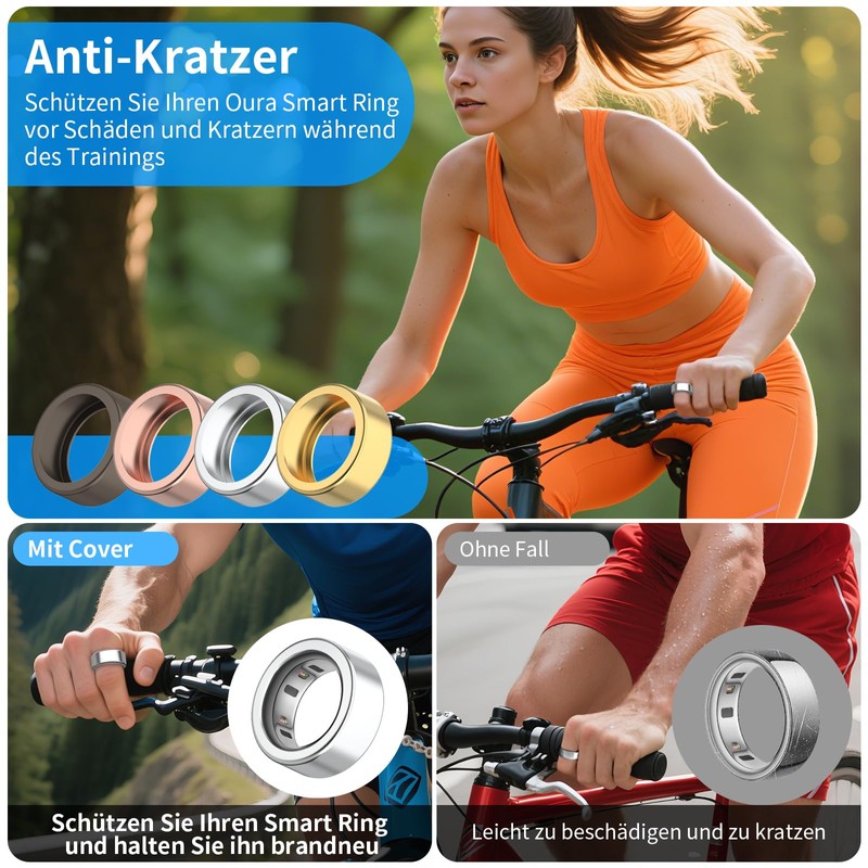Msilte 4 Pieces Compatible TPU Protective Case for Oura Ring