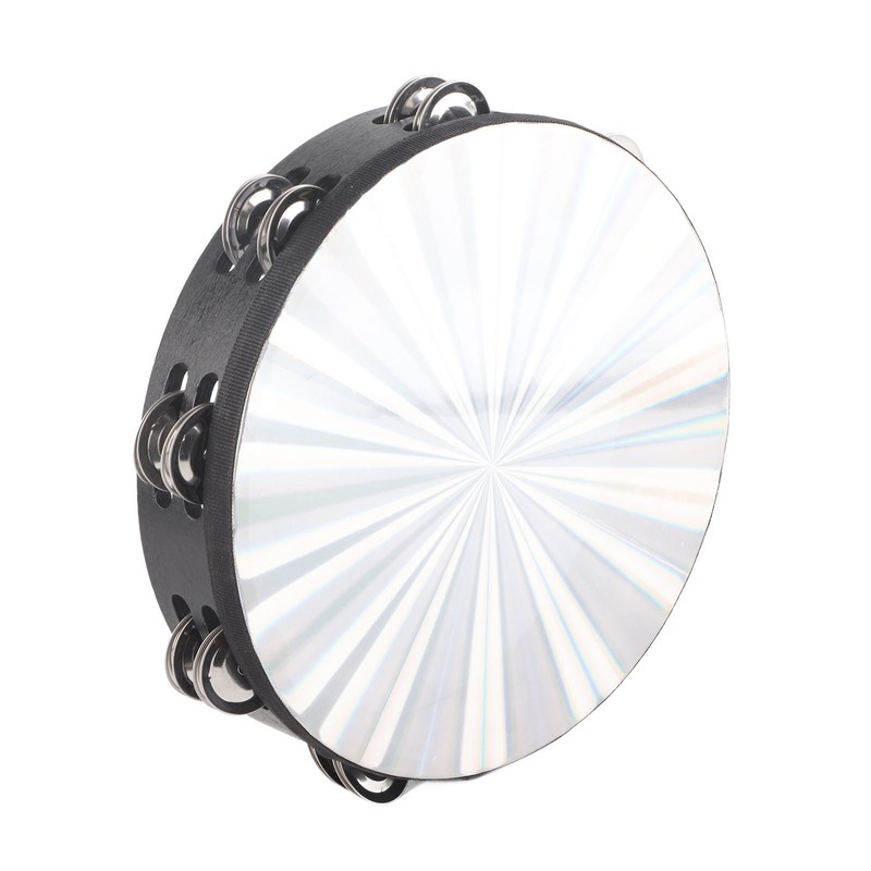 Tambourine Double Row 16 Pairs Metal Jingles Clear Sound Laser