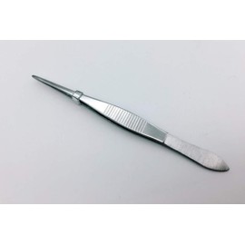 2Pcs Professional Stainless Steel Forceps Lab Forceps Multifunction Tweezers Straight Tip and Curved Tip Beauty DIY Accessories