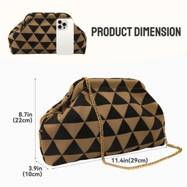 YOUSIS Dumpling Clutch Purses for Women Casual Woven Knitted Handbags Cloud Clutch Bag for Dinner Party (Triangles. A)