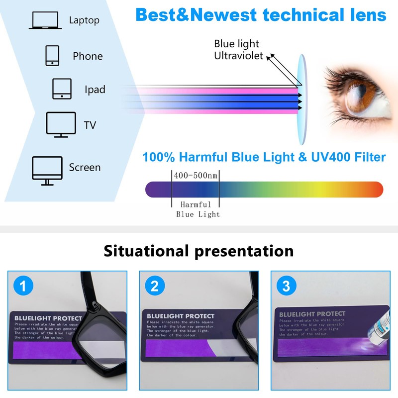 DXYXYO Square Reading Glasses for Women 2.5+ Blue Light Blocking