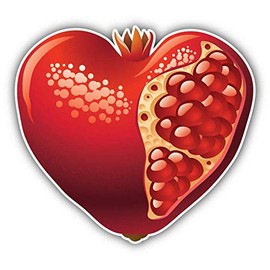 JJH Inc Magnet Pomegranate Food Shape of Heart Flexible Vinyl Magnet Waterproof Car Magnetic Bumper Sticker 5"
