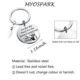 MYOSPARK Bowler Gift Funny Bowling Ball Keychain Bowling Jewelry Gift for Bowling Lovers Bowling Player Bowling Team Gifts (CA My Fault KC)