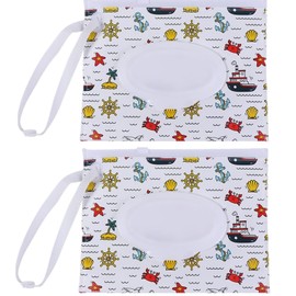 Travel Wipes Case, 2 Pcs Wipe Container Travel Wipe Dispenser Wet Wipes Box Cute Clamshell Wipes Case Reusable Wipes Pouch Wipes Container