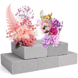 Qichan 5 Stück Steckmasse für Kunstblumen, Rechteckig Steckschwamm für Trockenblumen, Blumensteckschaum Grau, Steckmoos für Kunstblumen zum Basteln/Feiern/Hochzeit