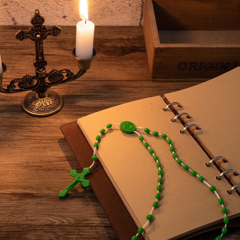 ZYFLSQ Bulk Plastic Rosary Beads Catholic 12 Pack, 17 Inch