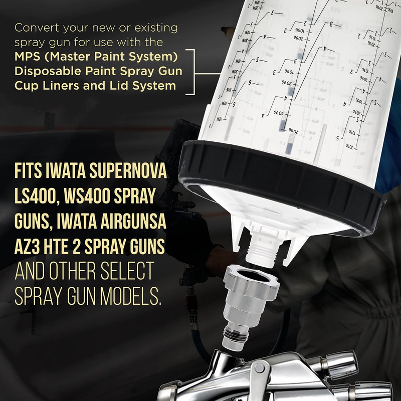 Master Elite Paint System MPS Spray Gun Cup Adapter 840