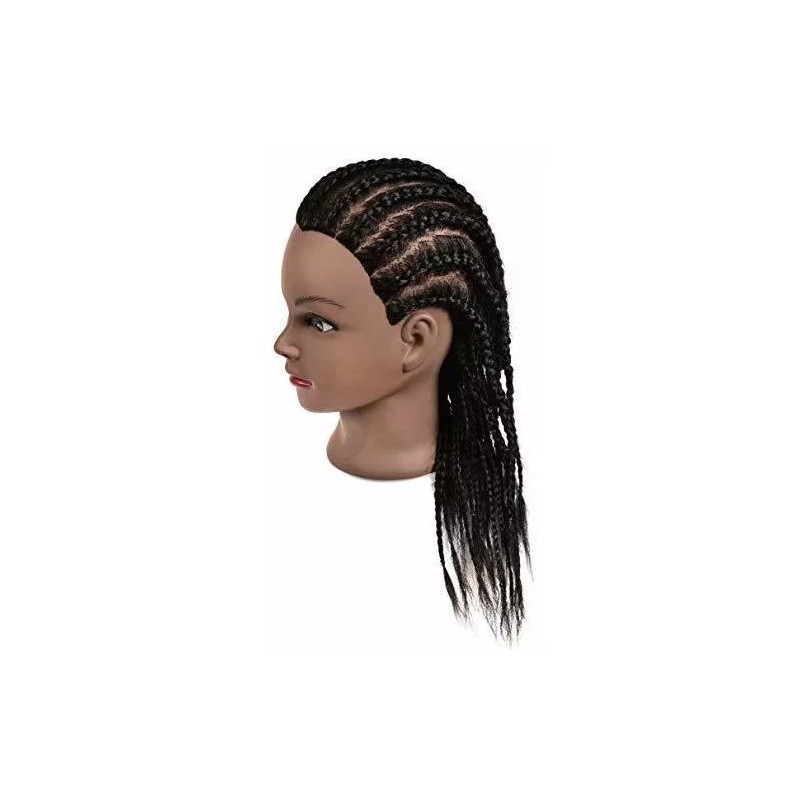 RONGXIHAIR Maniqui Cabeza Cabello Natural Negro 55 Cm Rongxihair