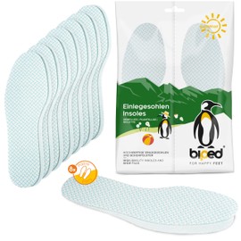 biped Z1019 Fresh Soles Lemon - Extra Thin Insoles - Barefoot Soles with Fresh Fragrance - Insoles Against Foot Odour 8 pairs - green / white, size: 40-41