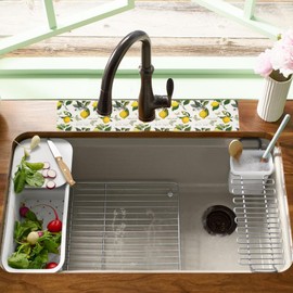 Sink Faucet Absorbing Mat, 2 Pack Drying Mat Around Faucet Sink Splash Guard Behind Faucet Sinkmat For Kitchen Bathroom Island Rv 24 * 5.5 Inch (60 * 14 cm)