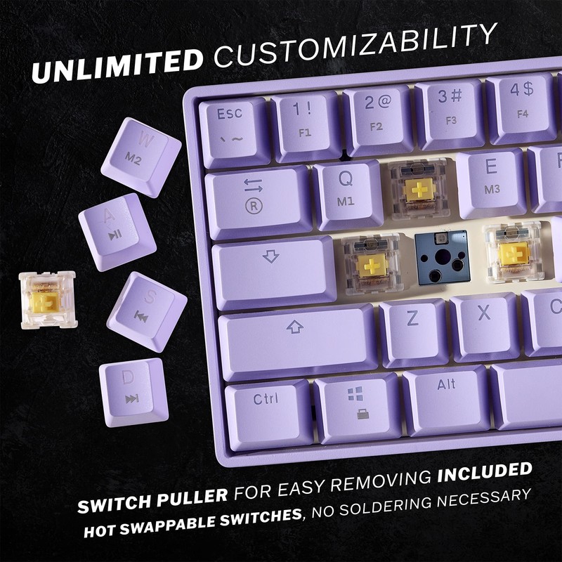 HK GAMING GK61s Mechanical Gaming Keyboard - 61 Keys Multi