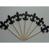 Black Fleur De Lis Cupcake Toppers - Party Picks -