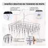 Hogareno Ec Tendedero Portatil Acero Inoxidable 40 Pinzas Secadora Ropa