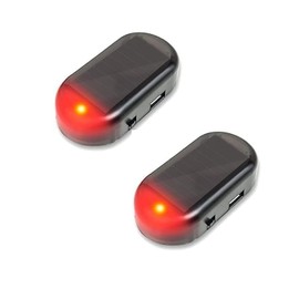 2Pcs Strobe Signal Security System,Universal Flash Warning LED Light,Alarm Car Simulation Lamp Power Fake Theft Solar Simulation Fake Anti-Theft Caution Antitheft Alarm Systems Interior Accessories