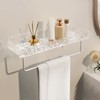 Acrylic Bathroom Shelves Light Luxury Modern Clear Stone Pattern Punch
