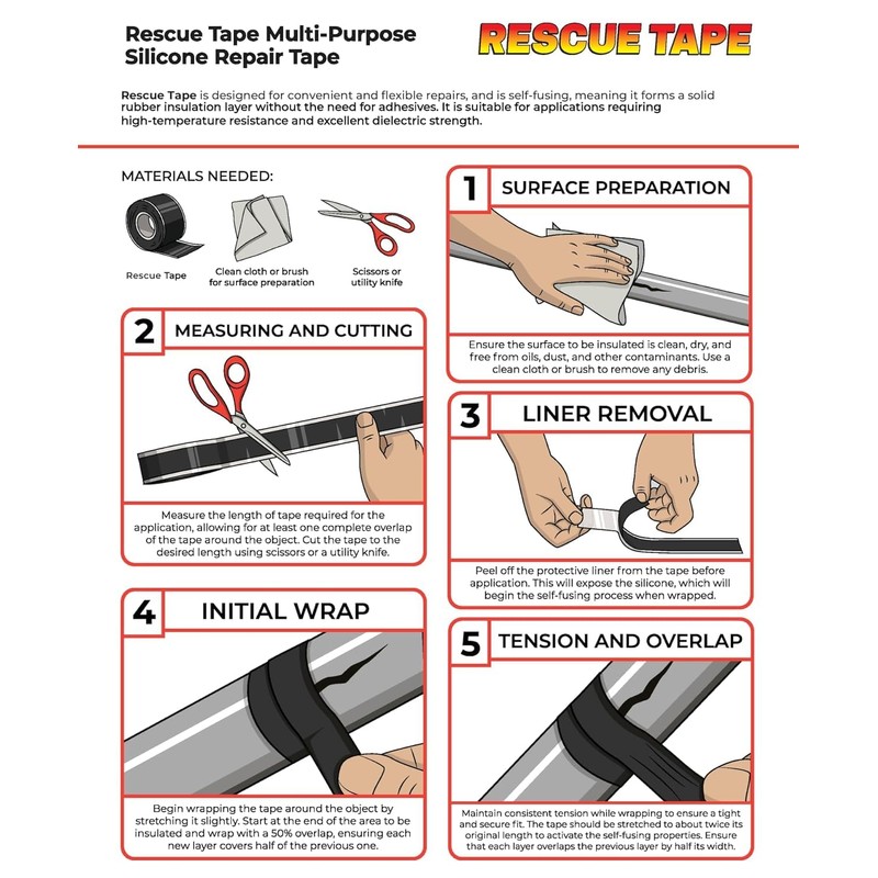 Bond It Rescue Tape, Self-Fusing Silicone Tape, Emergency Plumbing Pipe