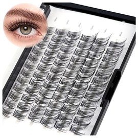 Cluster Lashes,Lankiz Individual Eyelashes C Curl 10-16mm Reusable DIY Individual Lashes Hypoallergenic Eyelash Clusters for Daily Wear and Events(Natural)