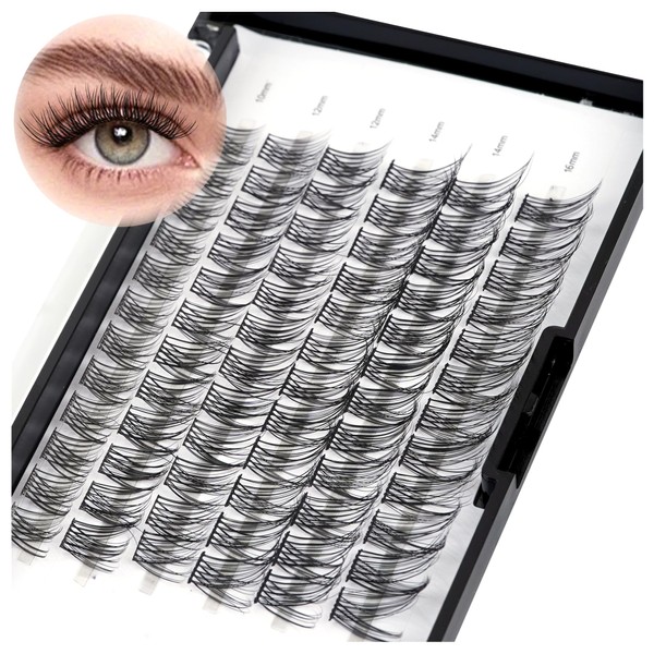 Cluster Lashes,Lankiz Individual Eyelashes C Curl 10-16mm Reusable DIY Individual