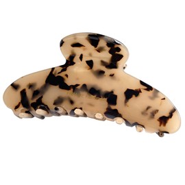 Wenlly large tortoise shell claw clip, 4.1 Inch cellulose acetate hair claw clips, marble non-slip strong hair hold barrettes for women and girls, leopard