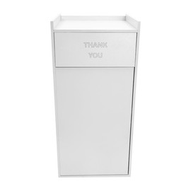 CNCEST Restaurant Trash Can Cabinet with Tray Holder-Commercial Trash Can  Garbage Can Cabinet for Restaurants, Cafeterias - Color: Silver