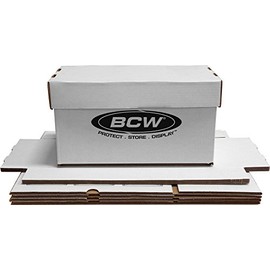 BCW Durable 45 RPM Vinyl Record Storage Box - 5 Pack | Stackable, Heavy-Duty Cardboard | White Corrugated Cardboard, Ideal for DJs, Show Vendors, Record Collectors | Holds 150+ 7-Inch Singles