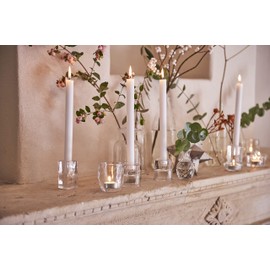 Bolsius Smooth Taper Candles - White - Set of 8 in Box - Decorative Household Candles - Burning Time 6 Hours - Unscented - Natural Plant Wax - 18 x 2 cm