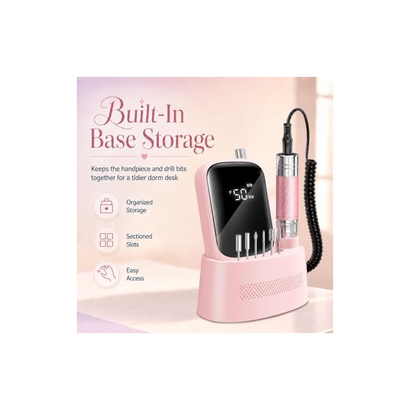 Wea&Hea Taladro eléctrico para uñas de 50.000 RPM para uñas