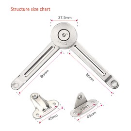 2 Pcs Soft Closing Lid Panel Support Hinges Stay,Can Be Stopped at Will,Folding Cover Support,Used for Heavy Duty Clamshell Hinges for Cabinet Cover,Wall Cabinet Door and Box Cover