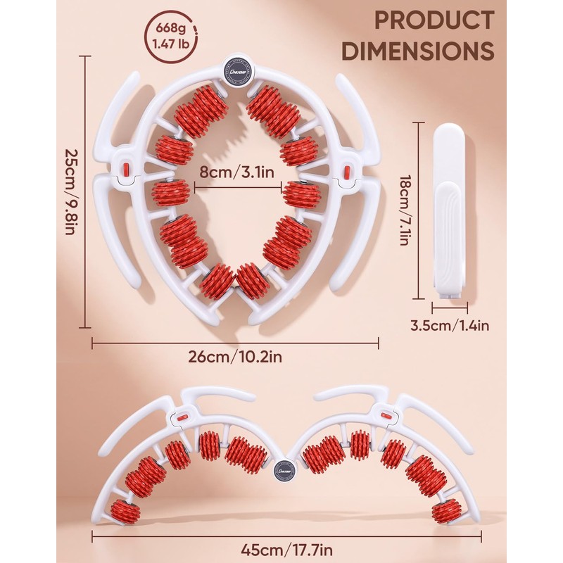 ONUEMP Leg Massager Roller Lymphatic Drainage Cellulite Fascia Massage