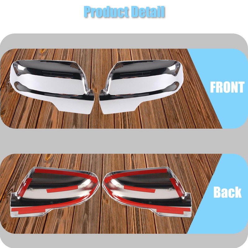 AUCERAMIC Chrome Mirror Cover Caps + Door Handle Covers Without