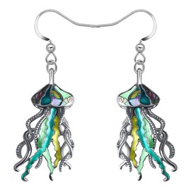 DALANE Enamel Alloy Jellyfish Earrings Hanging Novelty Ocean Animals Jewellery for Women Girls Children Cute Gifts, Zinc, No Gemstone