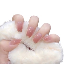 Glitter Party Gentle Rectangle Reusable ABS Fake Nails24 Pieces 12 Sizes Ladies Gifts Turning into a sophisticated girl Everyday