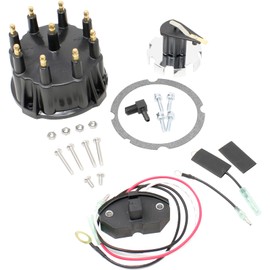 DRAGON FIRE PERFORMANCE Ignition Tune Up Kit Cap Rotor Spark Plug Wires Ignition Coil Sensor Compatible with Mercruiser OMC Thunderbolt IV V V8 GM HEI Replaces 815407Q5 816761Q16 OEM Fit Kit-1563