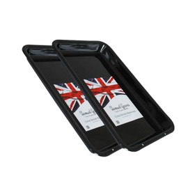 2X 32cm Vitreous Enamel Baking Tray, Made in England