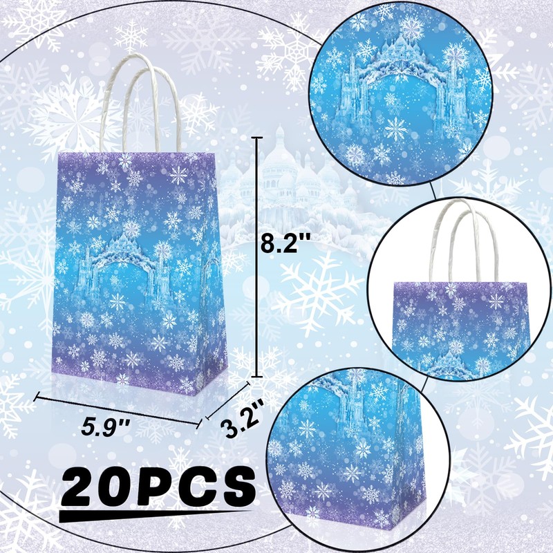 20 PCS Cartoon Blue Snowflake Birthday Party Decorations,Snowflake Party Favor