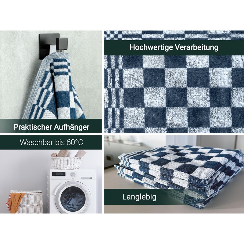 ZOLLNER Set of 4 Cotton Kitchen Towels in 50 x