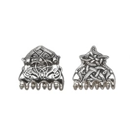 Mullingar Pewter Set of 2 Irish Hair Clasps with Celtic Design Claw Clips in Pewter Accessories for Women, Silver