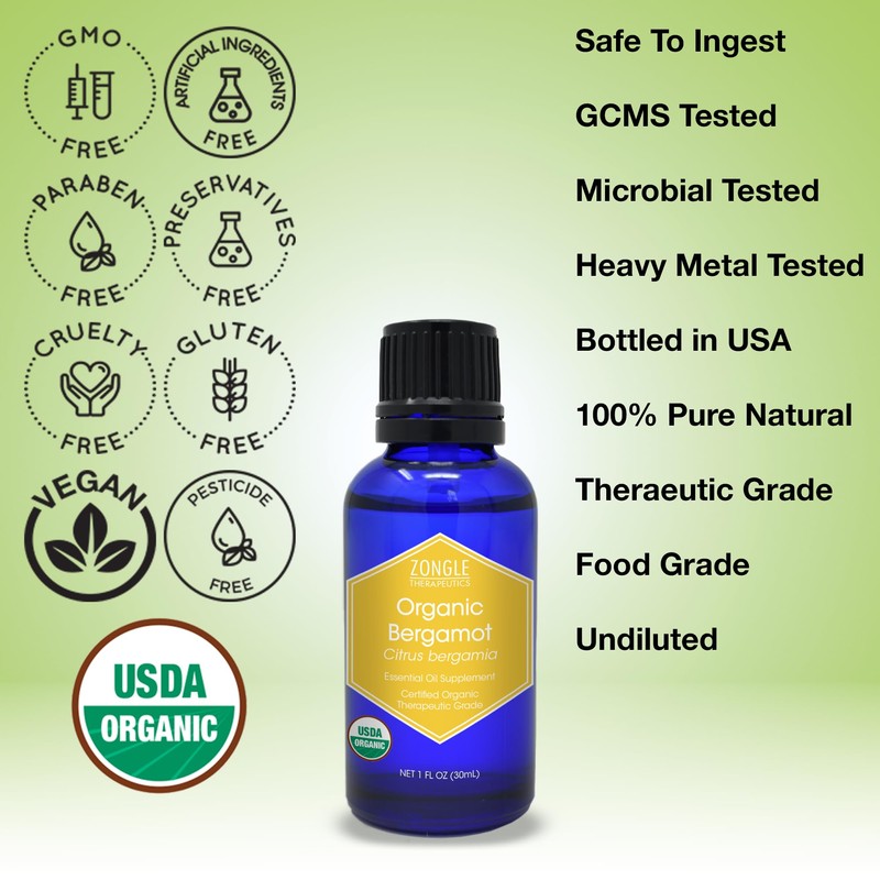 Organic, Bergamot Essential Oil, Food Grade, for Tea – 100%