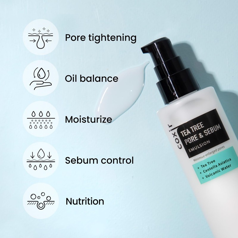 COXIR Tea Tree Oil Pores and Sebum Emulsion (100 ml,