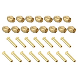 PATIKIL 1/8" Tube ID Compression Assortment Kit, 15 Set Brass Compression Sleeve Ferrule & Insert for Water Oil Air Pipe