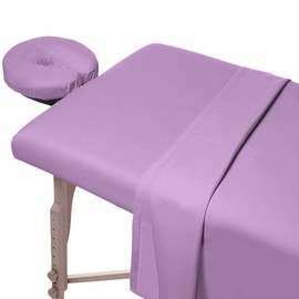 Massage Table Cover, 3-Piece Massage Table Bed Linen, Microfibre for Massage Table Fitted Sheet with Flat Sheet, Fitted Sheet, Cover for Headrest, Washing Fibre Sheet, Cosmetic Lounger Cover, 185 x 80