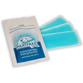 3 x HPXfresh® cooling patches with menthol, 1 x pack of 3 plasters for cooling and immediate refreshment, cooling patch, fever plaster, 12 x 5 cm