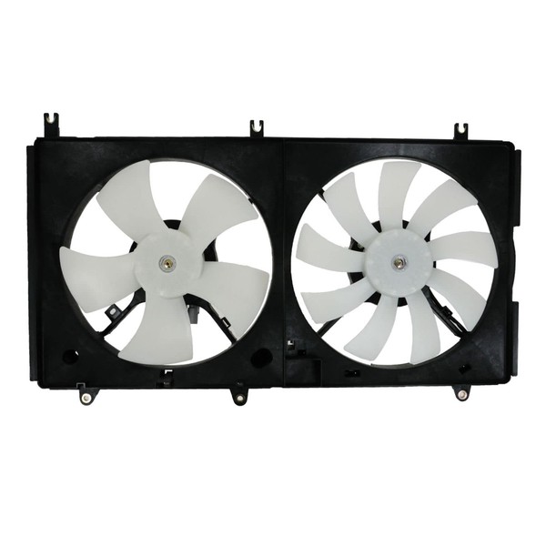 TRQ Radiator Dual Cooling Fan Assembly Compatible with 2004-2009 Mitsubishi