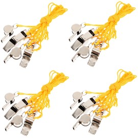 Kisangel 24pcs Referee Whistles Loud Emergency Whistles for Camping Hiking Survival and Sports Activities Multi-Function Keychain Pendant